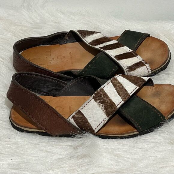 Brother Vellies Tyre Green Suede Cow Hair Recycled Tire Soles Sandals -- 9 - Picture 5 of 9